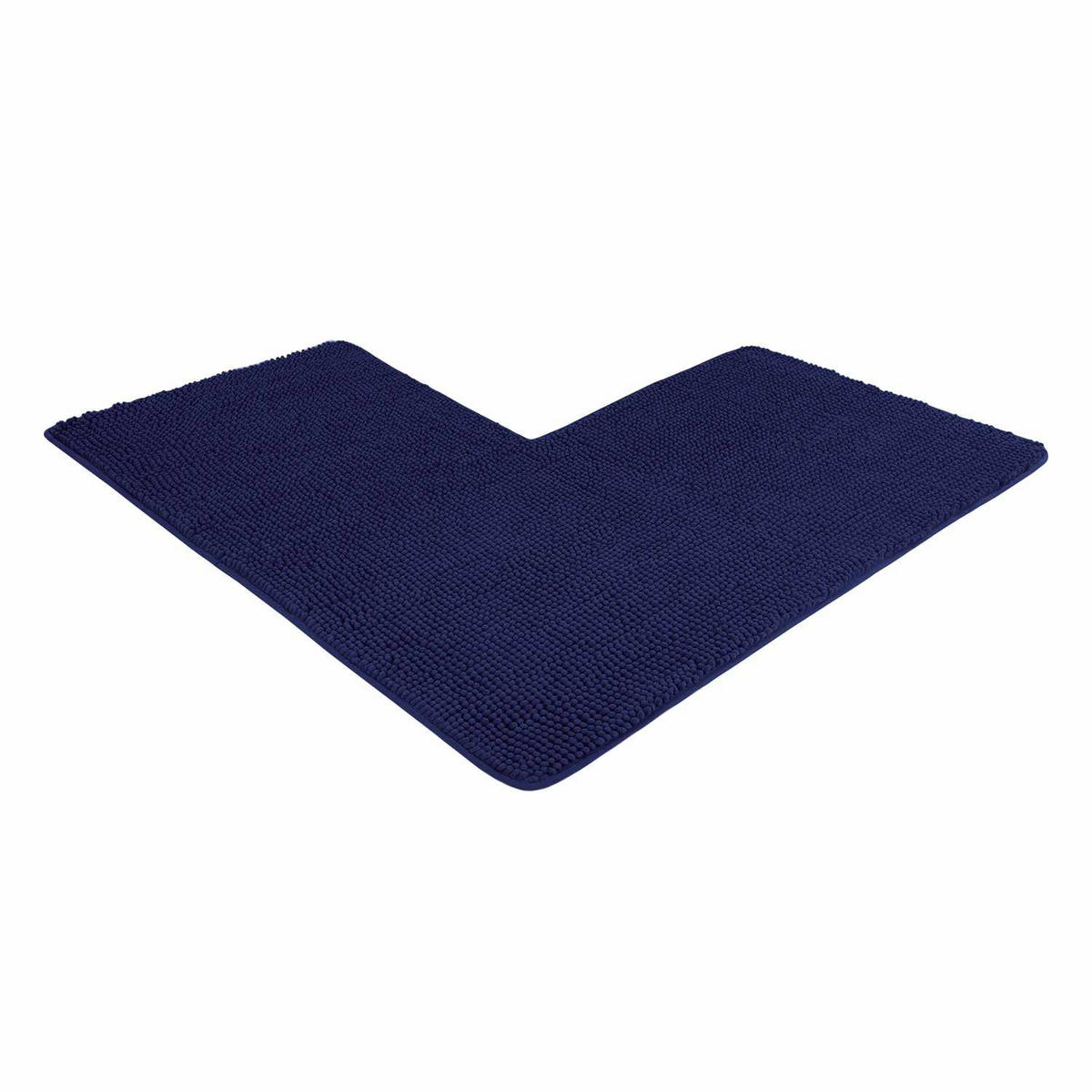 ECKBADEMATTE PARIS - Dunkelblau, Textil (100/100cm) - WohnDirect