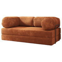 BETTSOFA ALVIO aus Schaumstoff Cordstoff Braun Schlaffunktion - Braun, Textil (170/68/80cm) - MASSENO