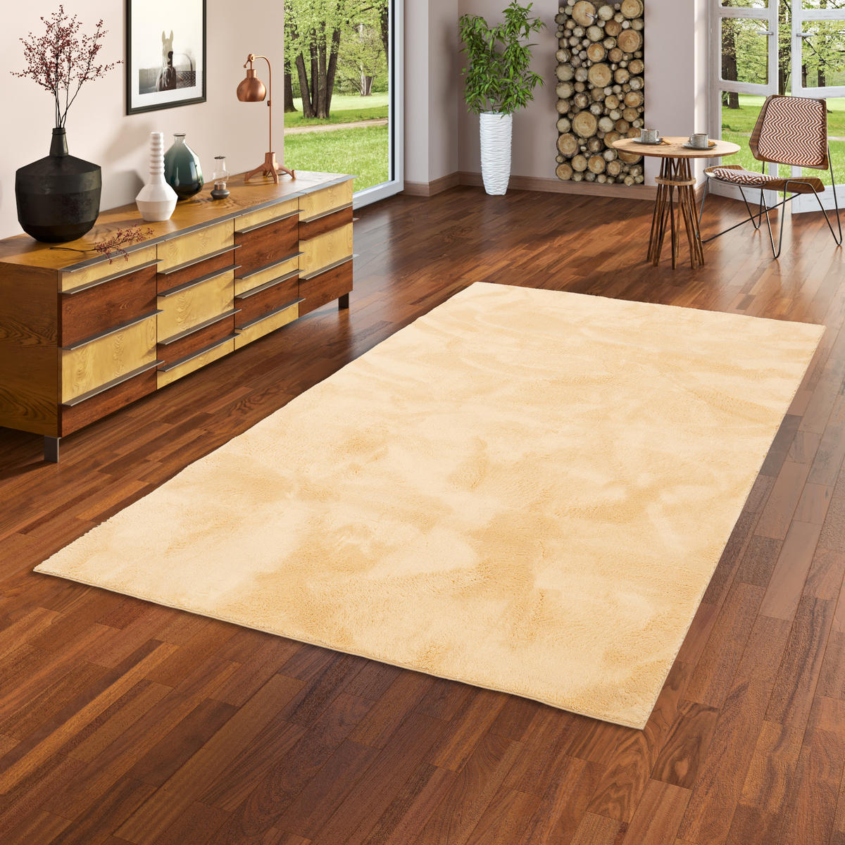 FELLTEPPICH SUPER SOFT PEARL - Gelb, Textil (140/200cm) - Pergamon