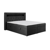 BOXBETT Lui Gold mit Bonnelmatratze, Topper, LED-Beleuchtung, 120x200, Dunkelgrau - Dunkelgrau, Holzwerkstoff/Kunststoff (120/200cm) - AN-Moebel 4u