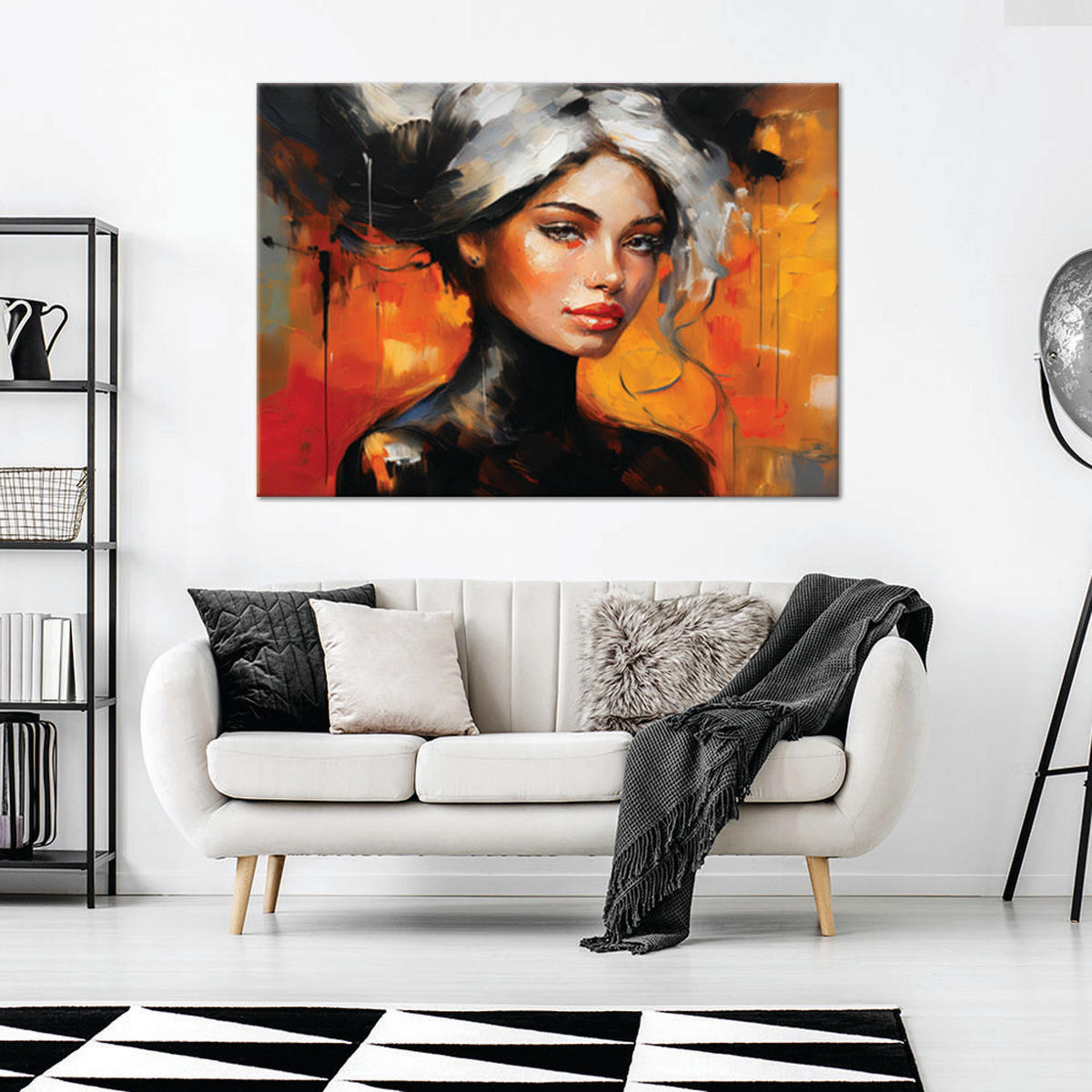 WANDBILD frau glamour farbig - Multicolor, Textil (60/40cm) - Feeby