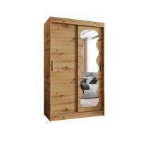SCHWEBETÜRENSCHRANK 200/120/62 2-türig - Silberfarben/Eiche Artisan, Holz (120/200/62cm) - MÖBEL KRYSPOL