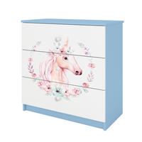 KOMMODE Babydreams Pferd 81/81/41 - Blau, Holzwerkstoff (81/81/41cm) - RAUMHIRSCH FURNITURE