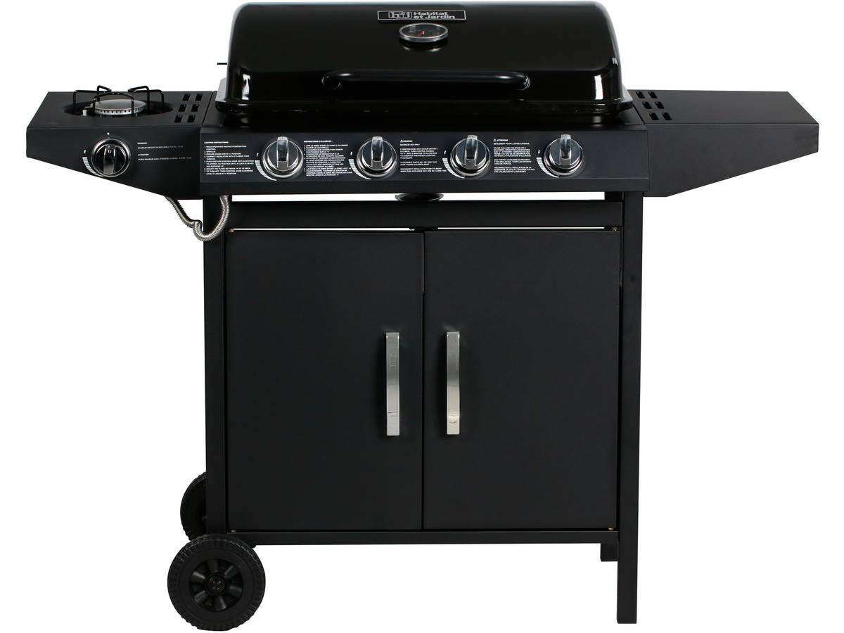 GASGRILL festa 5 Schwarz - Grau, Metall (51.5/95/120cm) - Habitat Garten