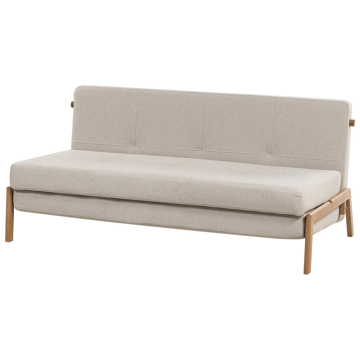 ROZKLÁDACÍ POHOVKA 2-místná béžová Edland - světle hnědá/béžová, textil (152/76/96cm) - Beliani