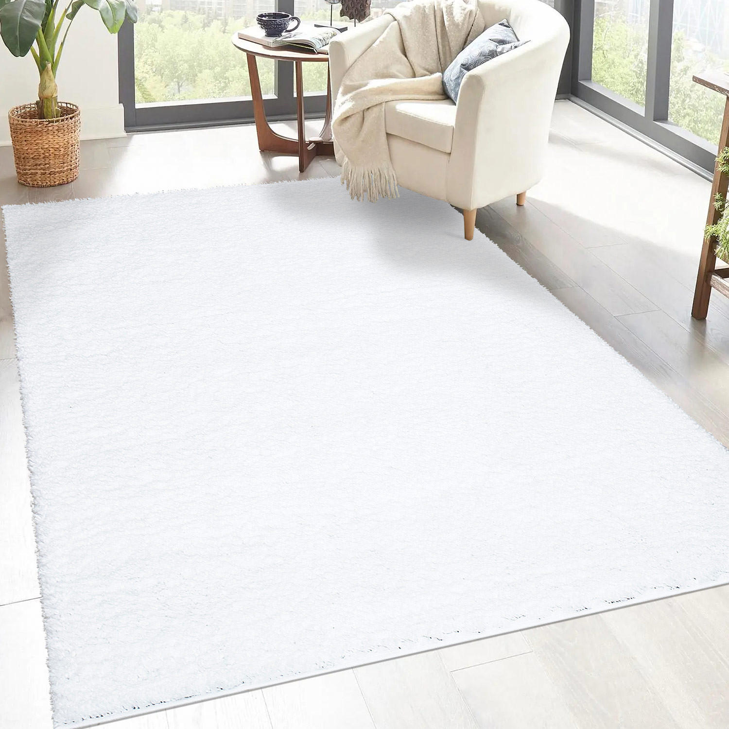 HOCHFLOR-TEPPICH City Shaggy 500 Weiss 100x200 cm - Weiß, Textil (100/200cm) - carpet city