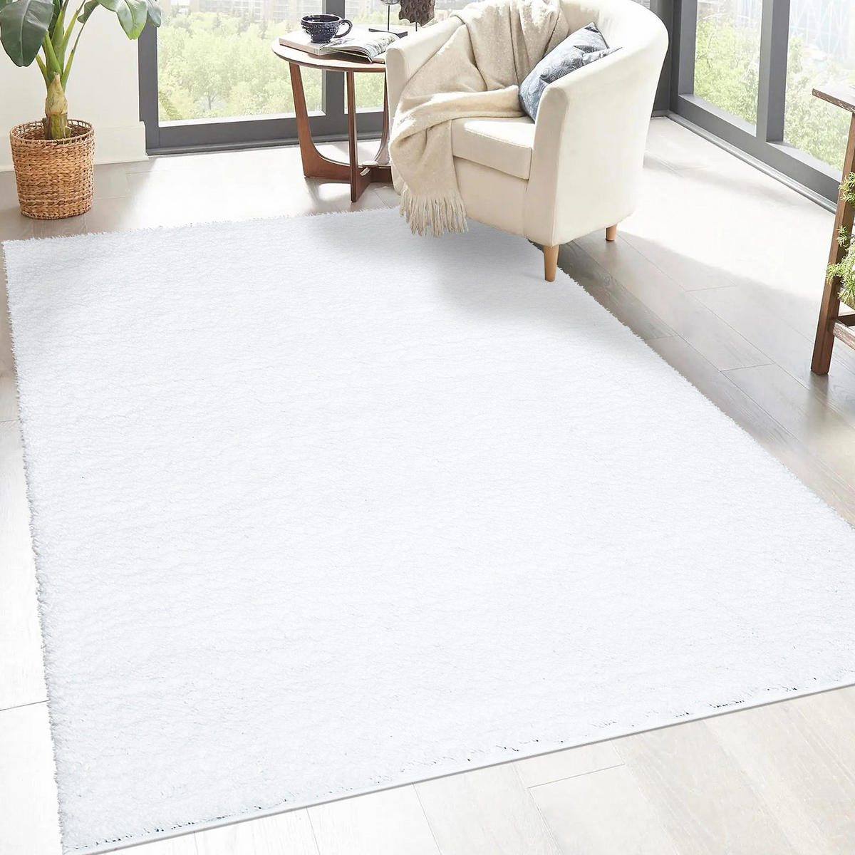 HOCHFLOR-TEPPICH City Shaggy 500 Weiss 100x200 cm - Weiß, Textil (100/200cm) - carpet city