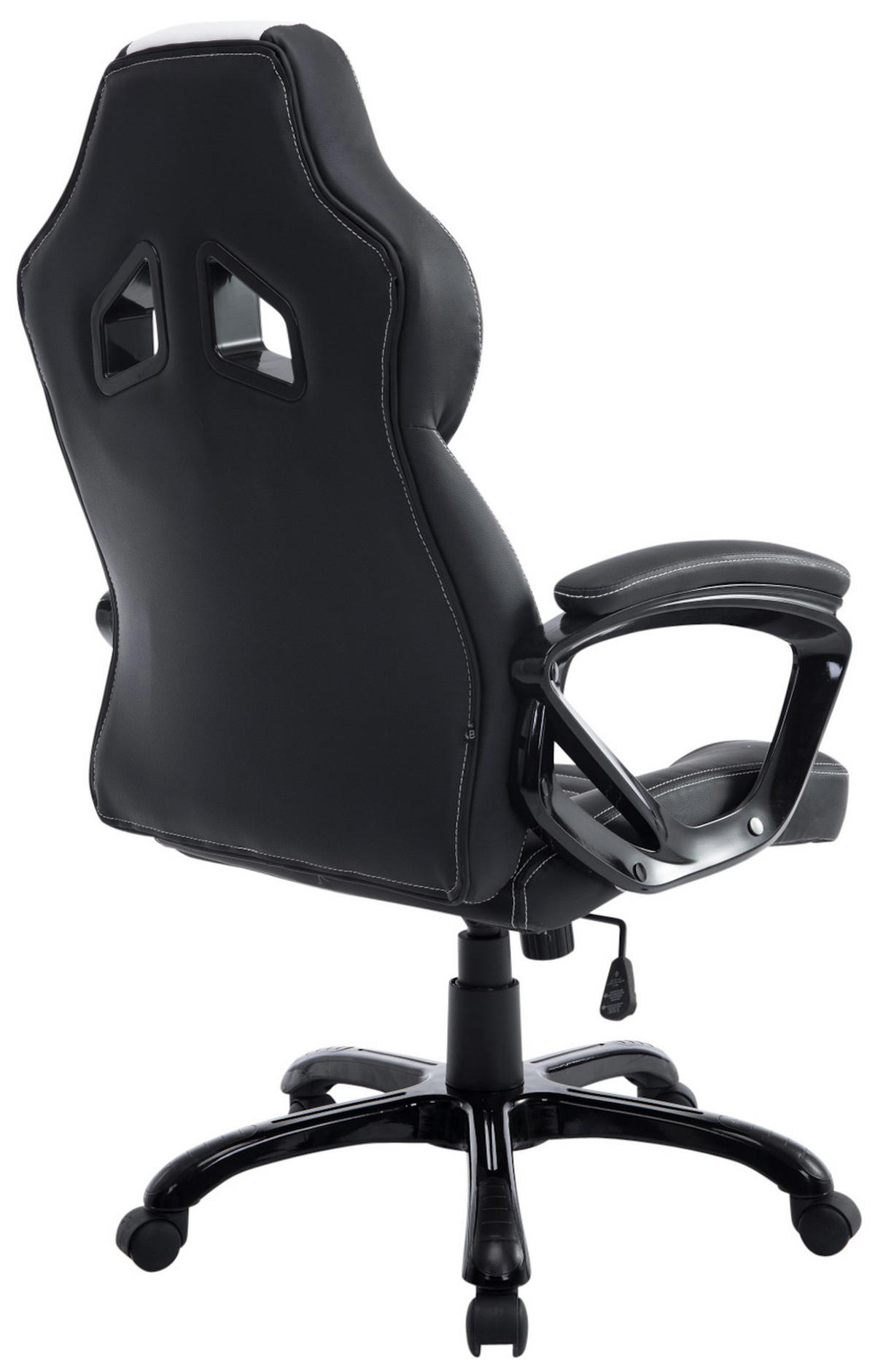 BÜROSTUHL Peso, Kunstleder Schwarz/Weiß - Weiß, Kunststoff/Textil (65/124/70cm) - TPFLiving