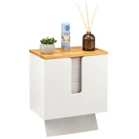 PAPIERHANDTUCHSPENDER mit Bambus-Einsatz - Weiß, Naturmaterialien (29/25/15cm) - eluno