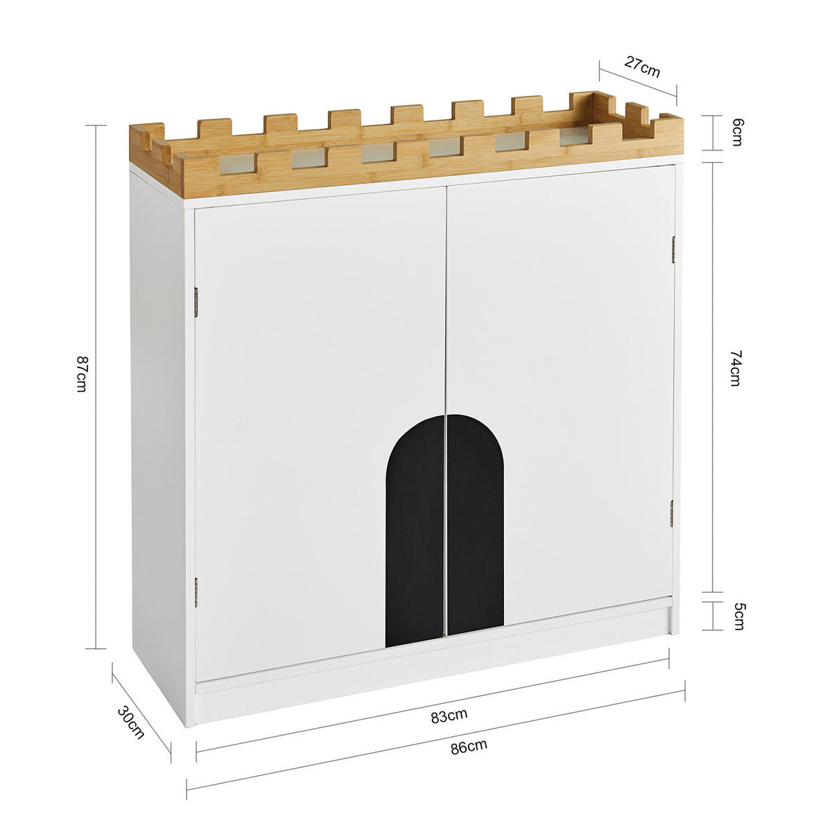 KINDERKOMMODE Weiß - Weiß, Holzwerkstoff (86/87/30cm) - SoBuy