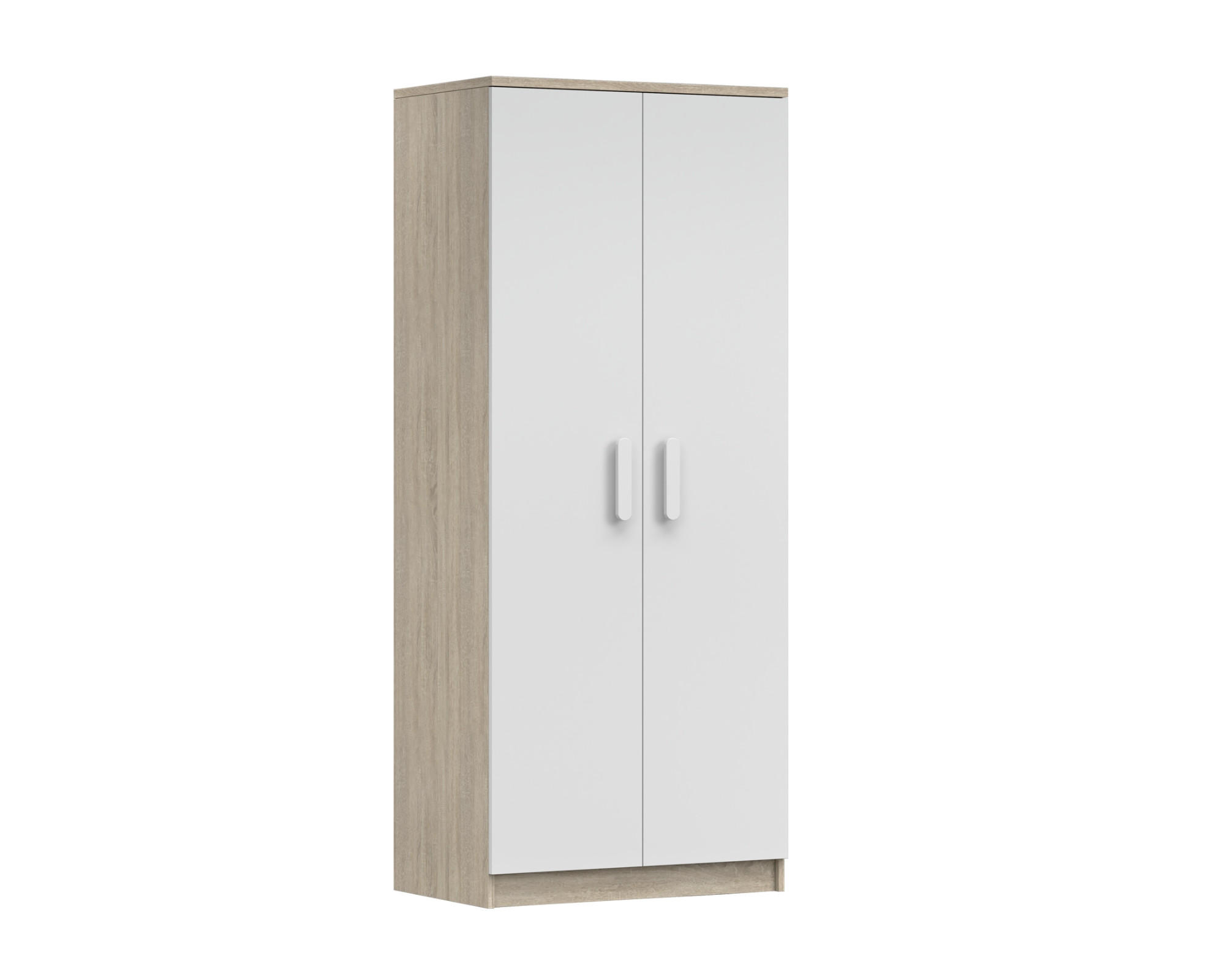 KINDERKLEIDERSCHRANK INGE 06 80/193/50 cm Weiß+Sonoma/Weiß - Weiß/Grau, Holzwerkstoff (80/192/50cm) - Deine Möbel 24