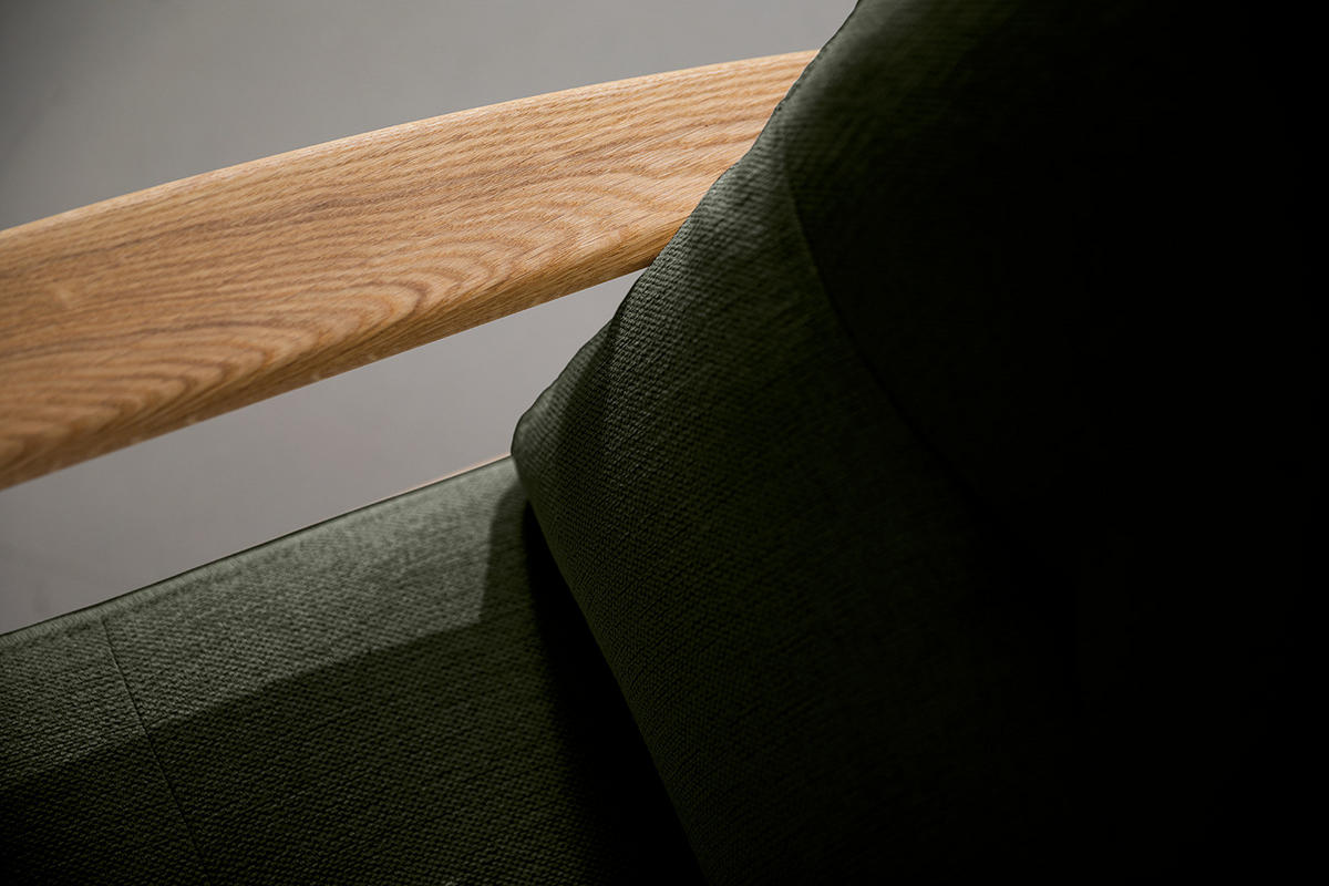 SESSEL - Eichefarben/Grau, Eichenholz/Textil (83/80/75cm) - home24