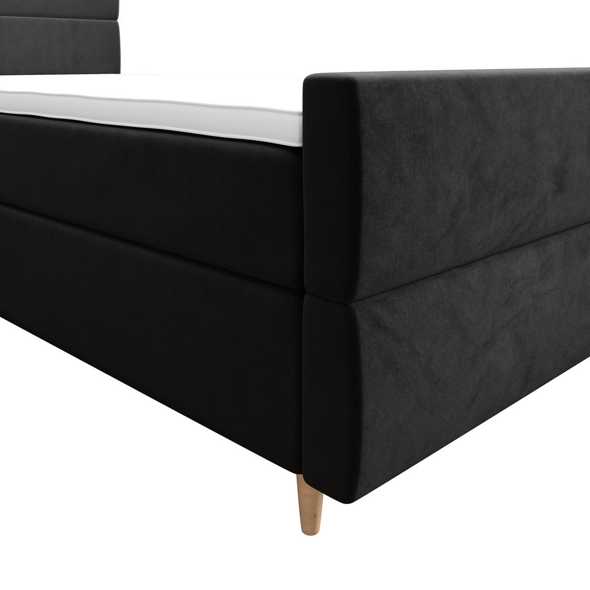 BOXBETT FLO PLUS 100x200 Itaka 27, mit Matratze H3, Bonell und Topper, Grau - Dunkelgrau, Holz/Textil (100/200cm) - Bedante