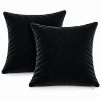 KISSENBEZUG 2er Set Schwarz 40x40 Samt weich - Schwarz, Textil (40/40cm) - TiborTex