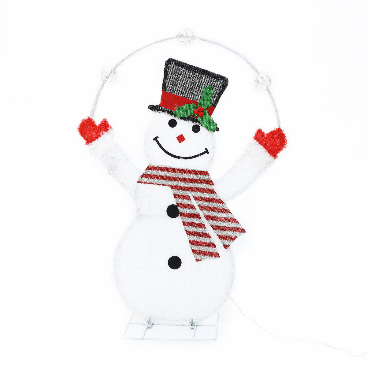LED Schneemann HTHD0226 - Weiß, Kunststoff/Metall (26/85/59cm) - Hometopia