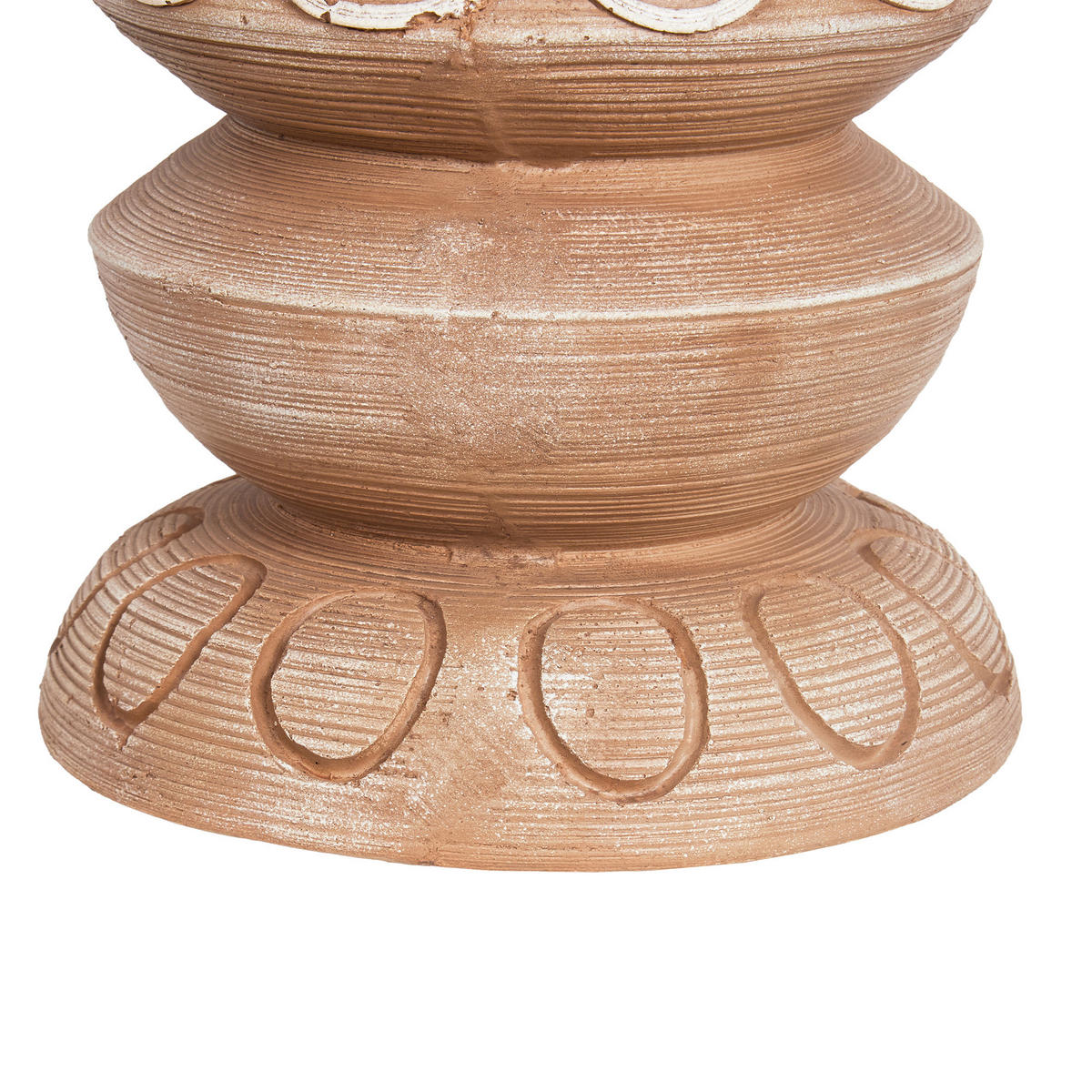 PFLANZTOPF Braun Disporum - Beige/Braun, Stein (37cm) - Beliani