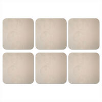 GLASUNTERSETZER 6er-Set Japandi - Beige - Modern 10x10 cm - Beige, Naturmaterialien (10/0.2cm) - MuchoWow