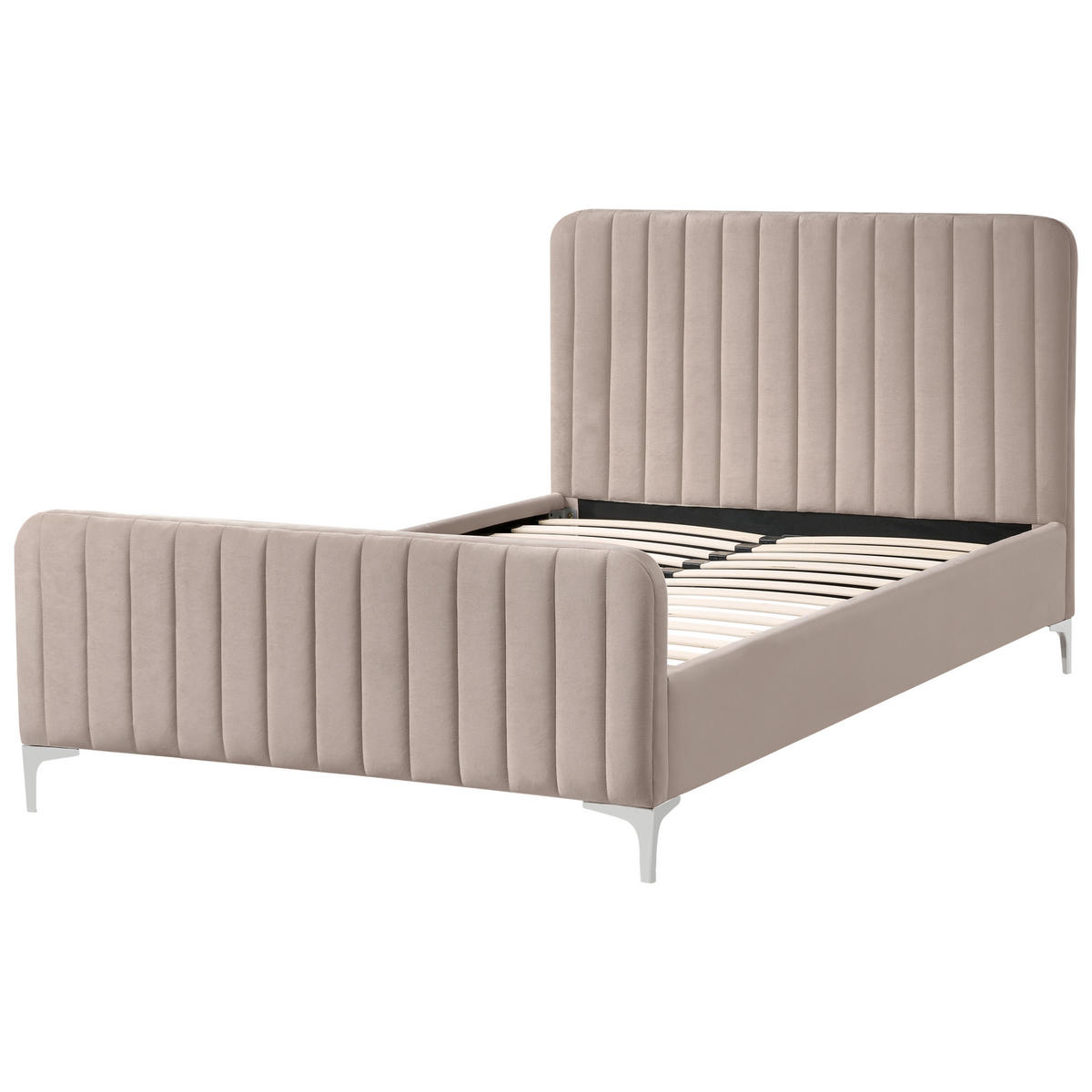 BETT mit Lattenrost 120/200 cm Taupe Lunan - Taupe, Textil (120/200cm) - Beliani