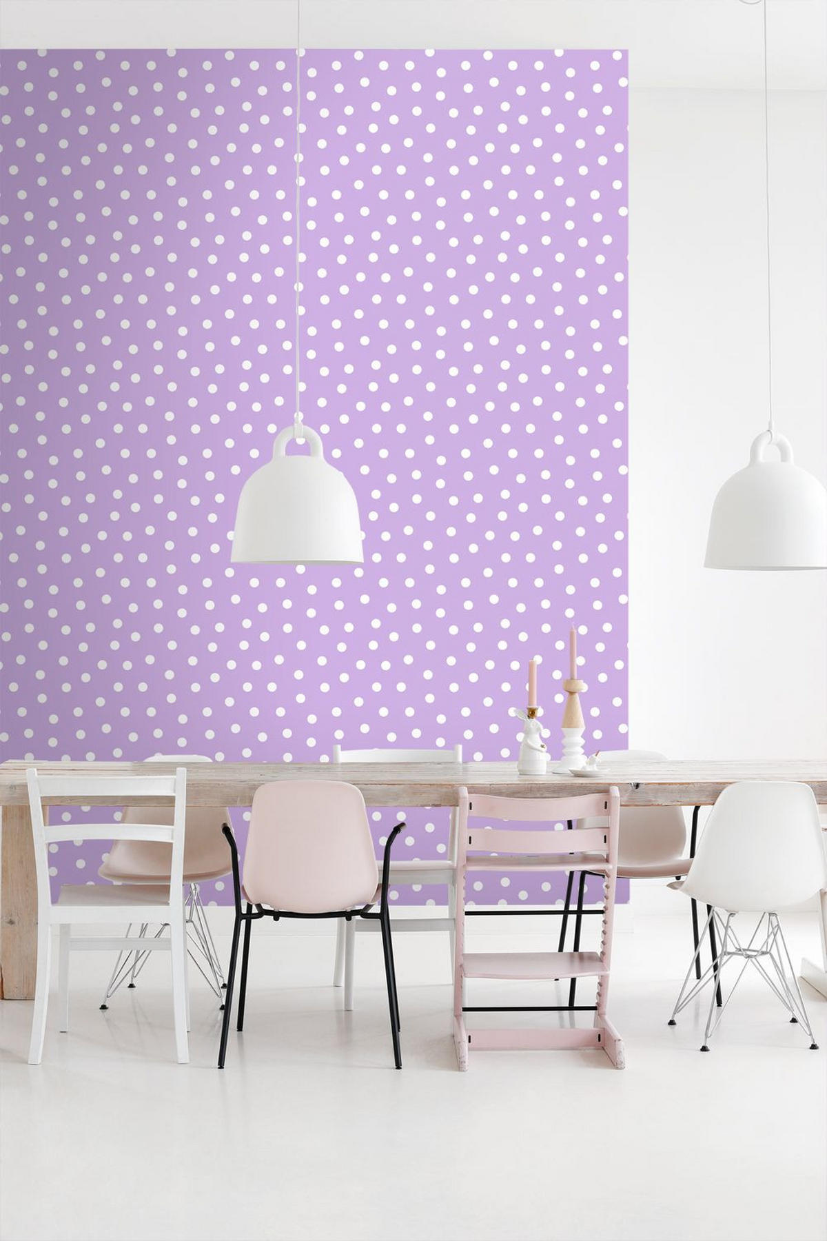 TAPETE Punkte 50 x 900 cm - Lila, Papier (50/0.1cm) - ESTAhome