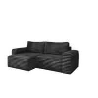 ECKSCHLAFSOFA Bohoo-Ecksofa mit Schlaffunktion stoff Velo Dunkelgrau Links - Dunkelgrau, Holz/Textil (140/248cm) - Kaiser Möbel