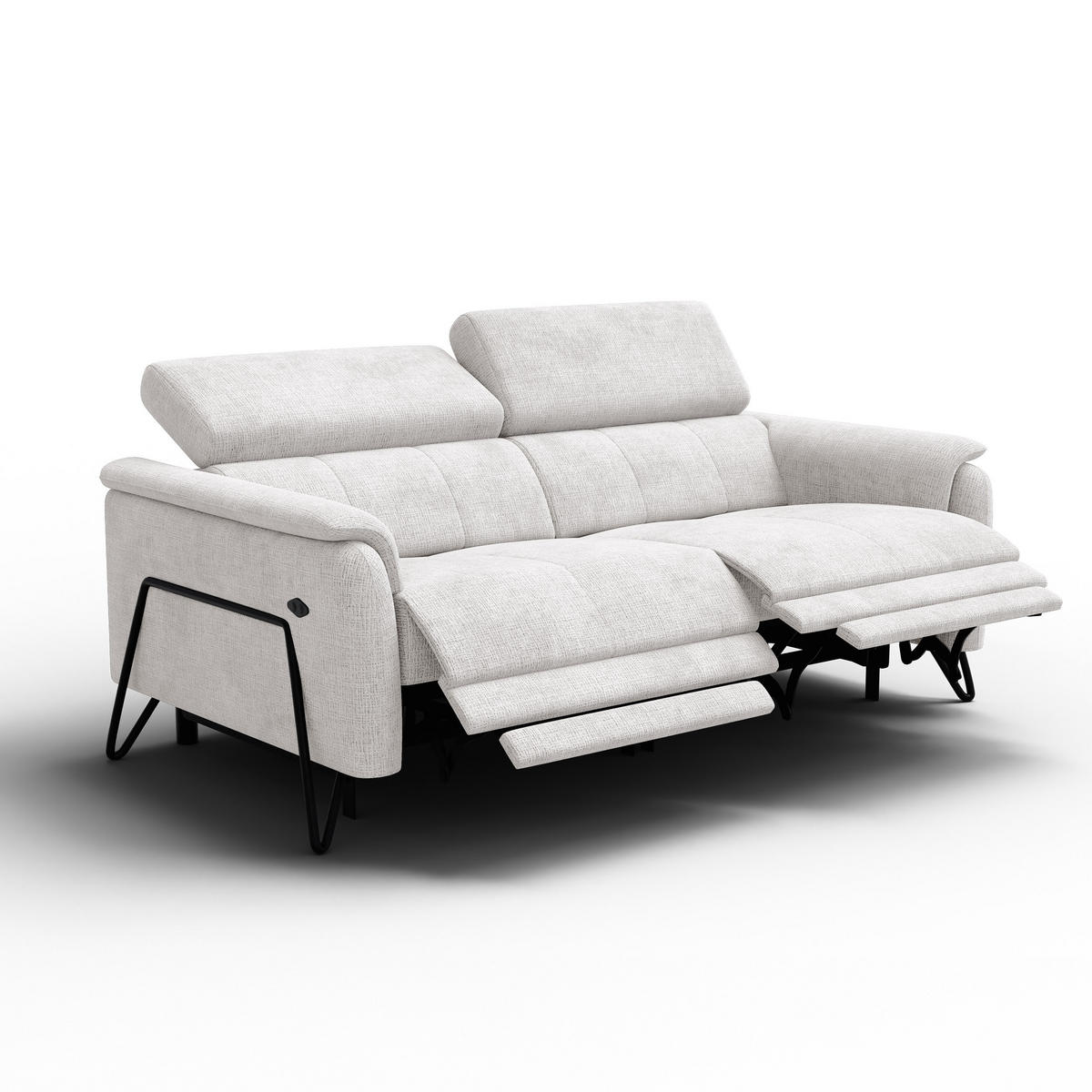 RELAXSOFA RODEN 3-Sitzer, creme - Creme, Holz/Textil (194/82/103cm) - Courtois Laville