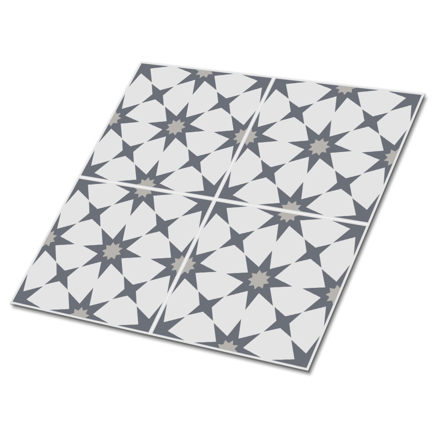 FLIESENAUFKLEBER 9 Stück 30x30 cm selbstklebend Konstellation - Grau, Textil (30/1.6/30cm) - TULUP