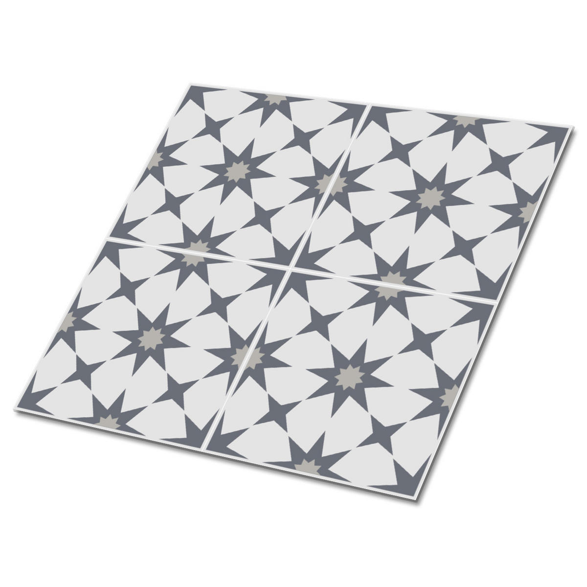 FLIESENAUFKLEBER 9 Stück 30x30 cm selbstklebend Konstellation - Grau, Textil (30/1.6/30cm) - TULUP