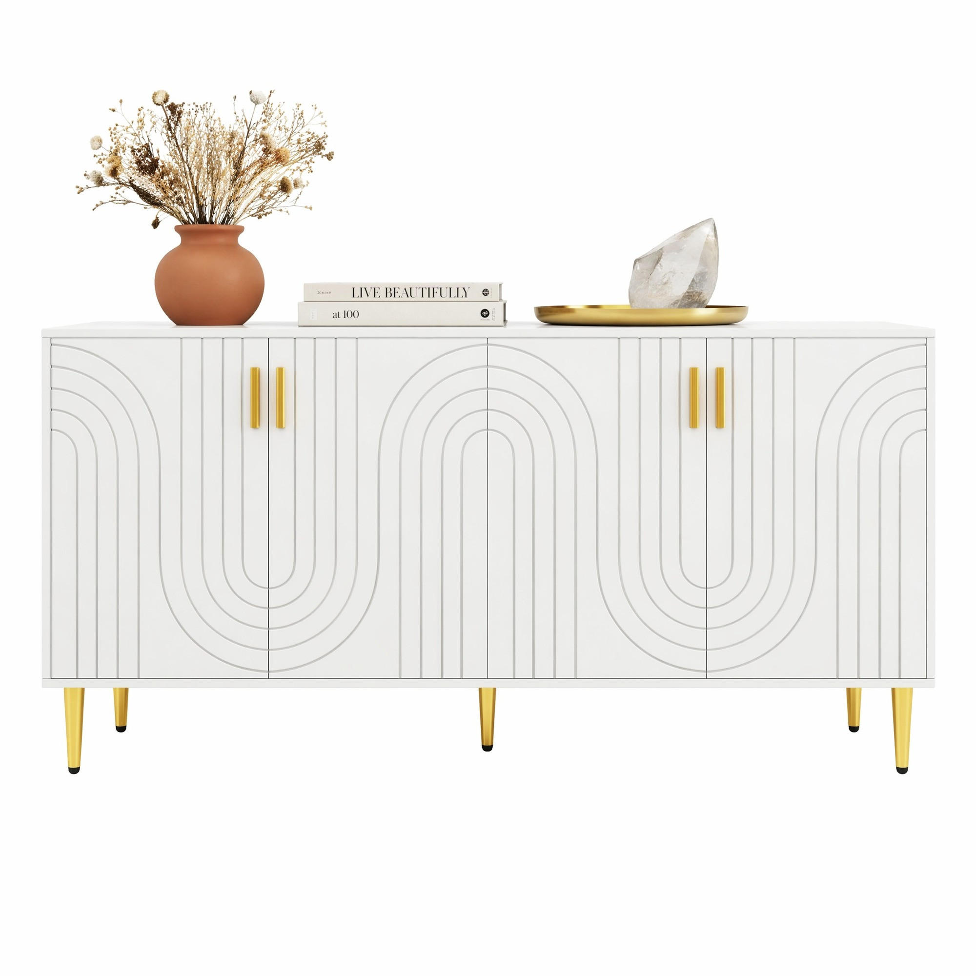 Meubliv Sideboard Weiß 152x75x40 cm