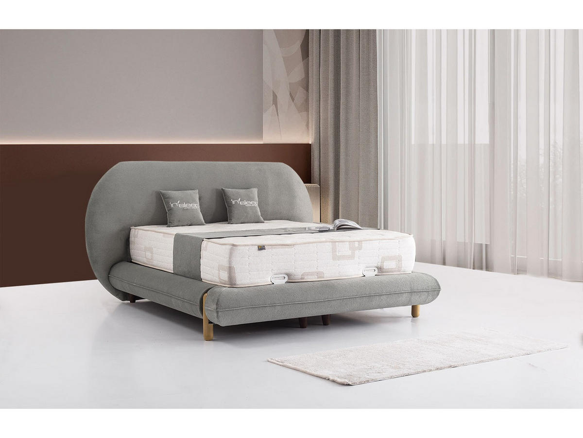 POLSTERBETT Tokyo Grau 150x200 Grau - Grau, Textil/Metall (150/200cm) - Villa Möbel