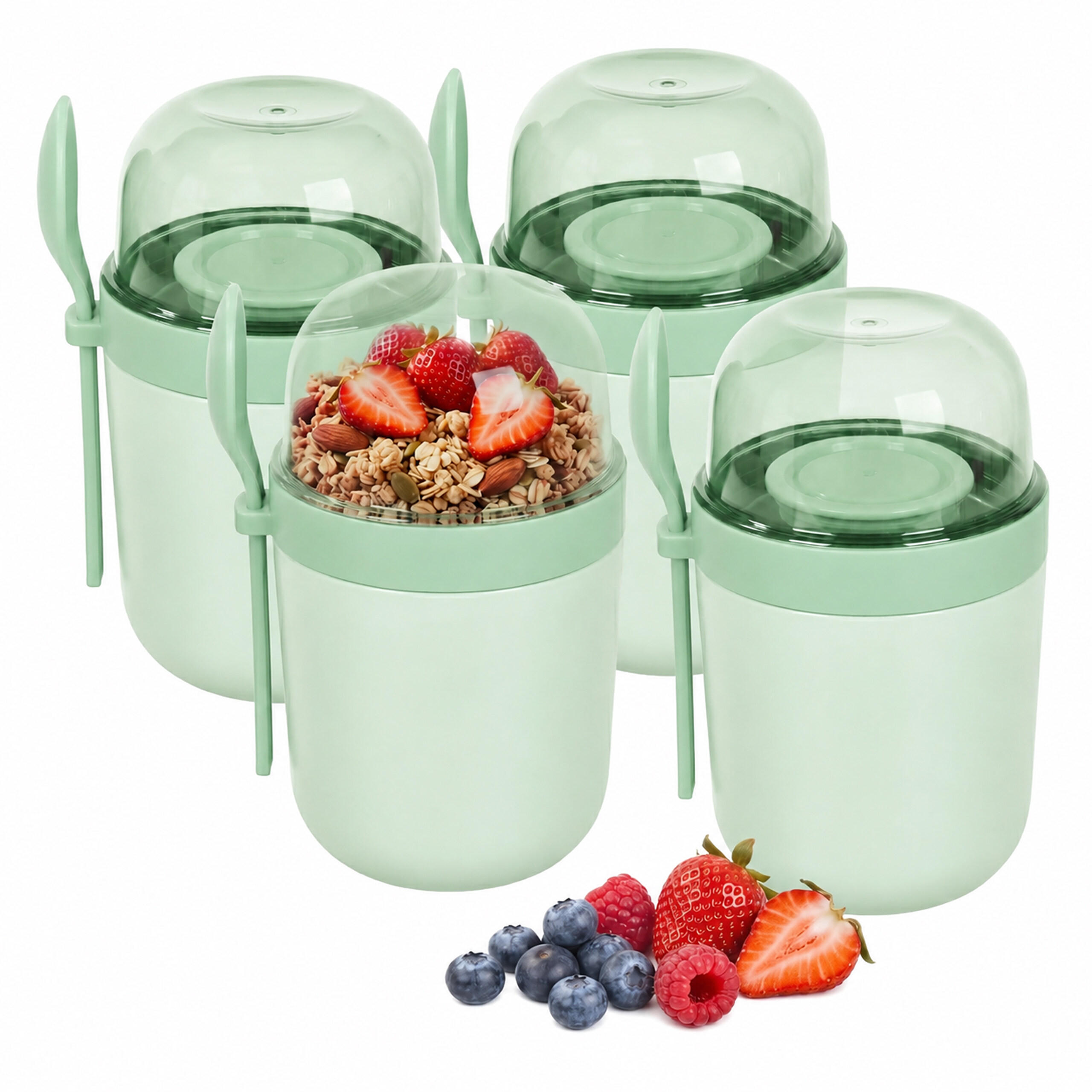 DESIATOVÝ POHÁR Zelená 4-dielny-set - zelená, plast - Relaxdays