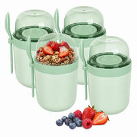 MÜSLIBECHER Grün 4er-Set - Grün, Kunststoff - Relaxdays