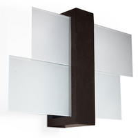 WANDLEUCHTE Holz Braun Glas - Braun, Holz (30/30/12cm)