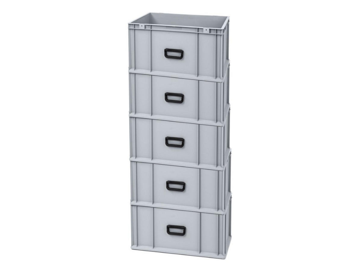EUROBOX 5x Nextgen Portable Uno 32x40x60cm 65 Liter - Grau, Kunststoff (40/32/60cm) - PROREGAL