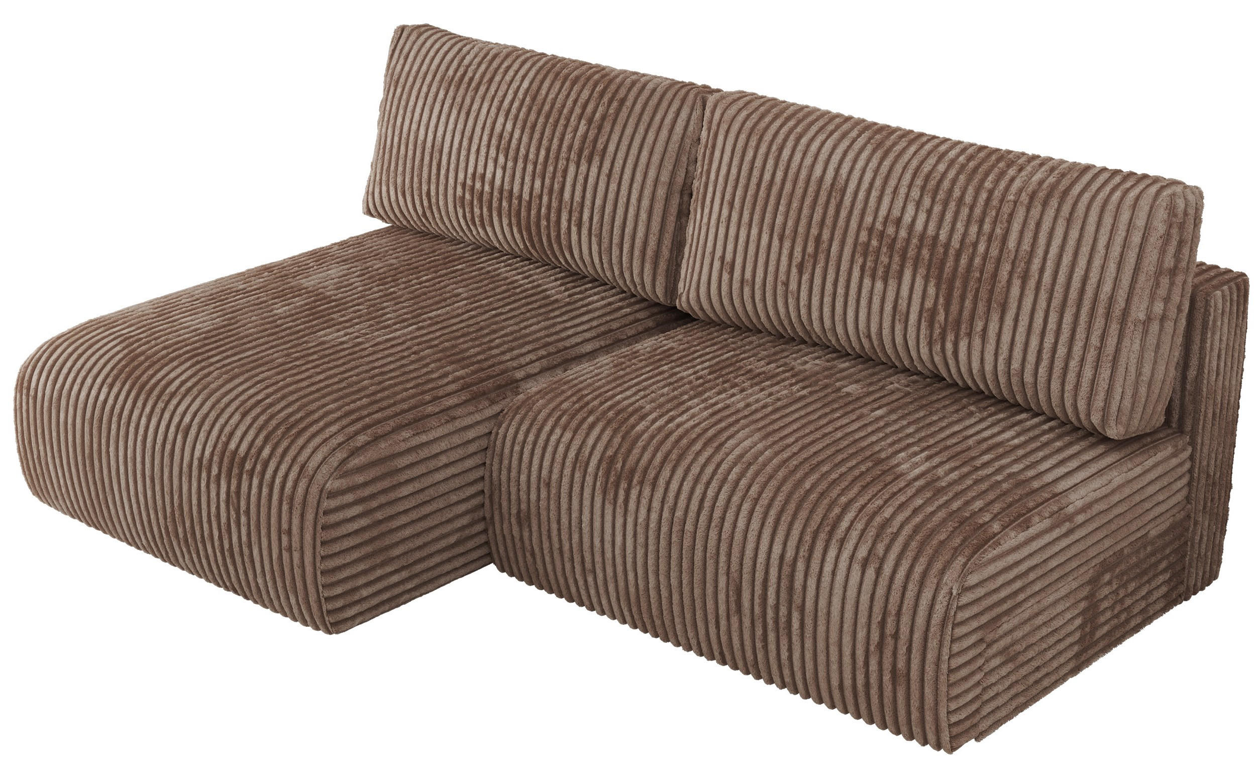 ECKSCHLAFSOFA VIVO L Braun Cord - links - Schwarz/Braun, Kunststoff/Textil (223/150cm) - MKS