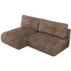 ECKSCHLAFSOFA VIVO L Braun Cord - links - Schwarz/Braun, Kunststoff/Textil (223/150cm) - MKS