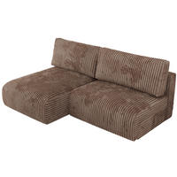 ECKSCHLAFSOFA VIVO L Braun Cord - links - Schwarz/Braun, Kunststoff/Textil (223/150cm) - MKS