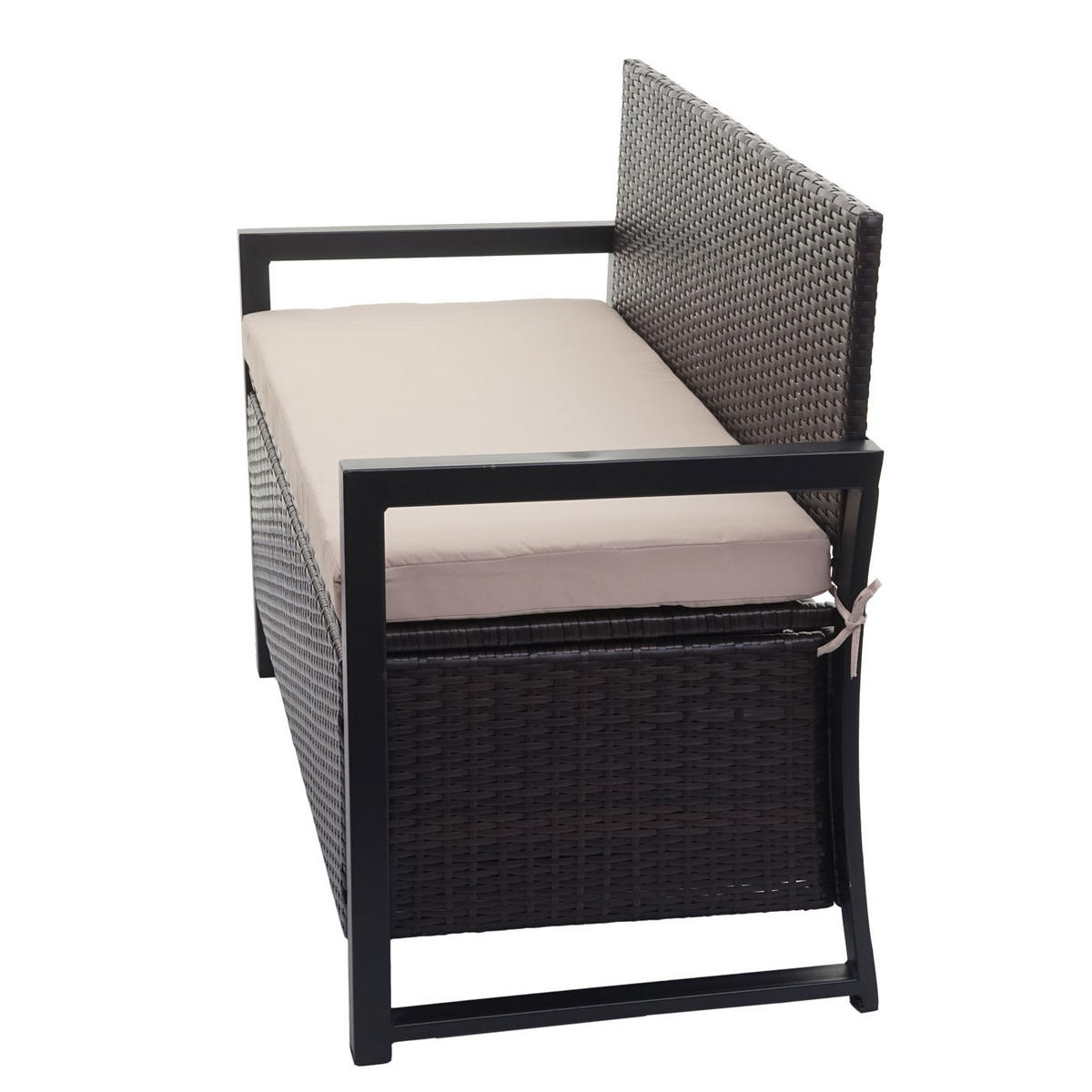POLY-RATTAN 2ER SITZBANK Braun, Beige - Beige/Braun, Kunststoff (117/87/57cm) - MCW