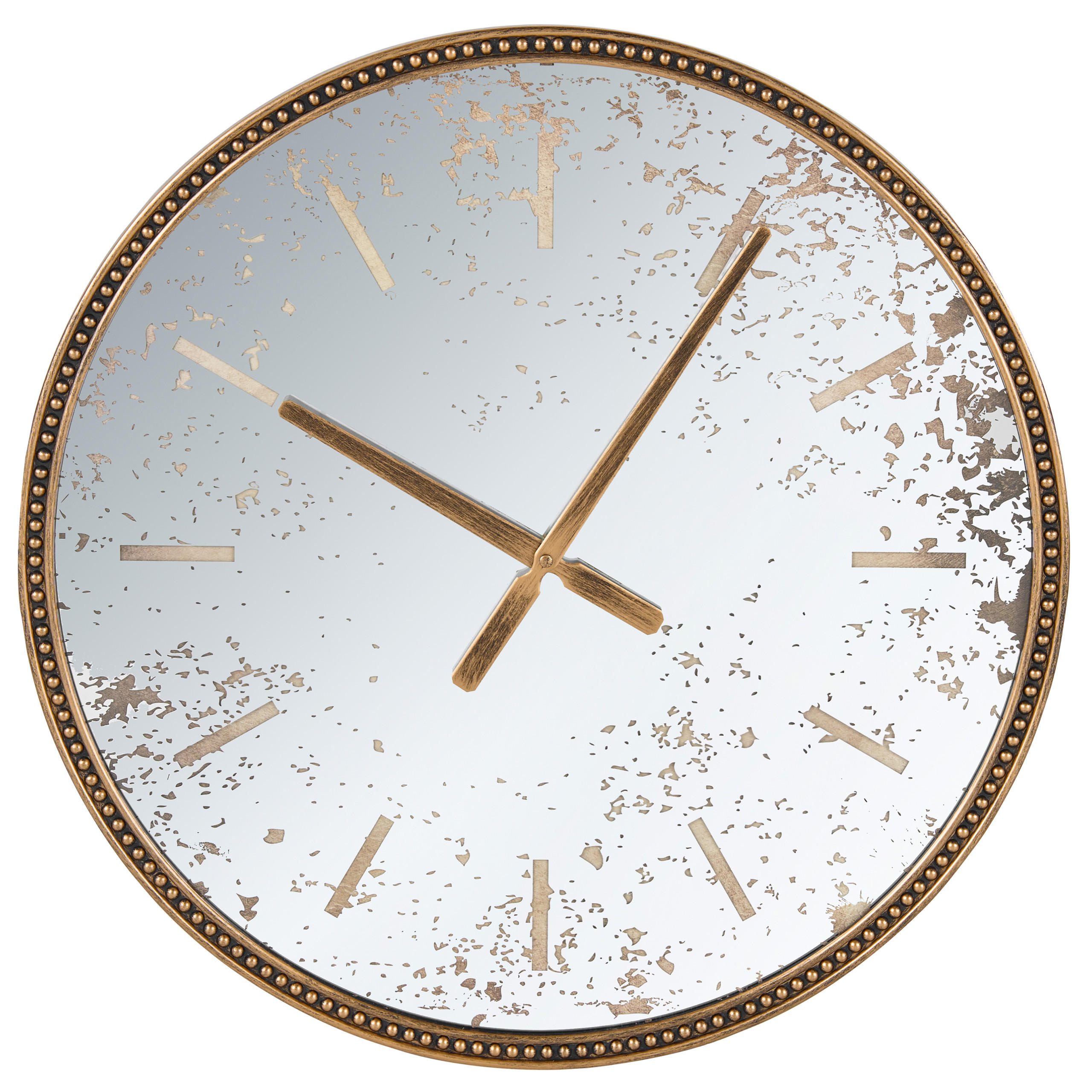 Beliani Wanduhr Gold 56x56x4 cm