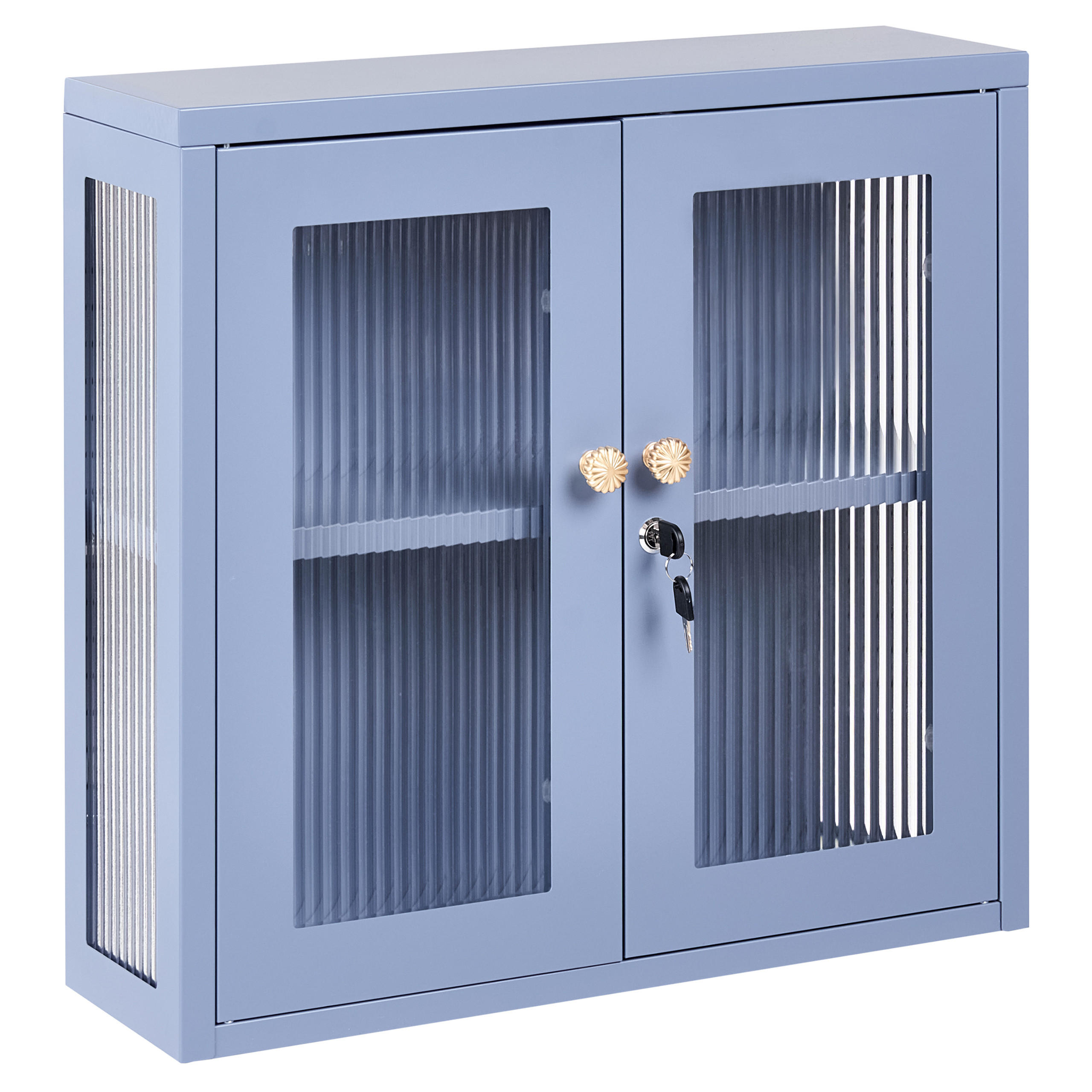 Beliani Wandschrank Blau 60x57x18 cm