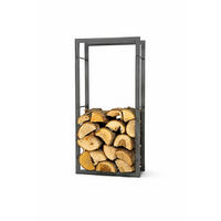 KAMINHOLZREGAL Kaminholzständer 100cm Grau Holzkorb Kaminholzhalter Regal - Grau, Metall (44/100/20cm) - DanDiBo