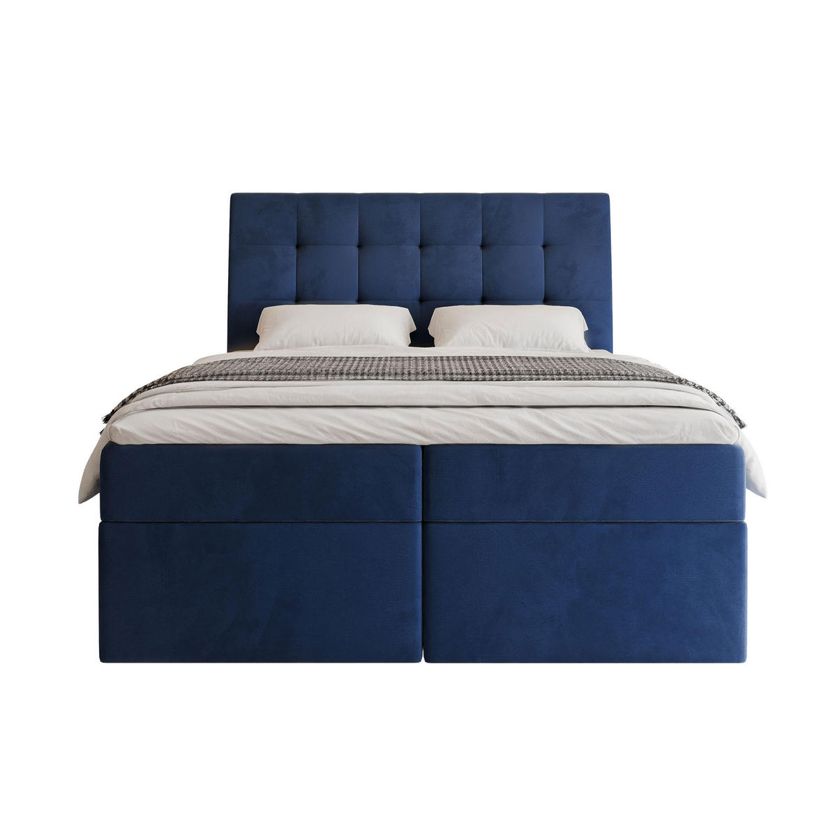 BOXBETT 160x200 cm mit Topper - Blau, Textil (160/200cm) - Idohome