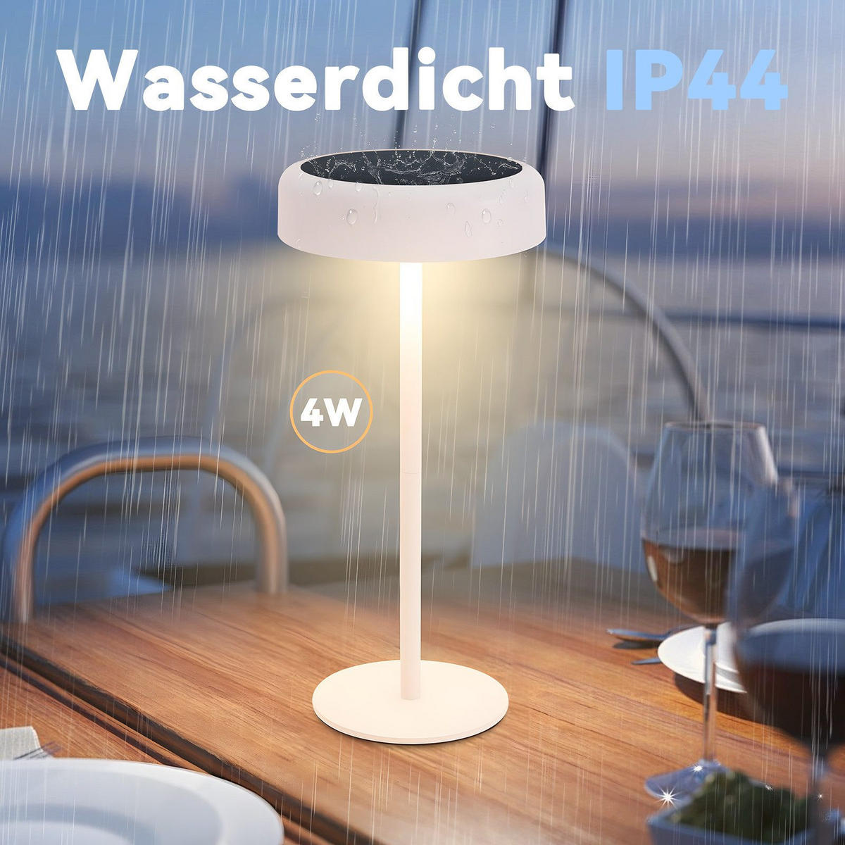 STOLNÍ lampa Abegg LED 14/14/30 cm - bílá, plast (14/14/30cm) - Nettlife