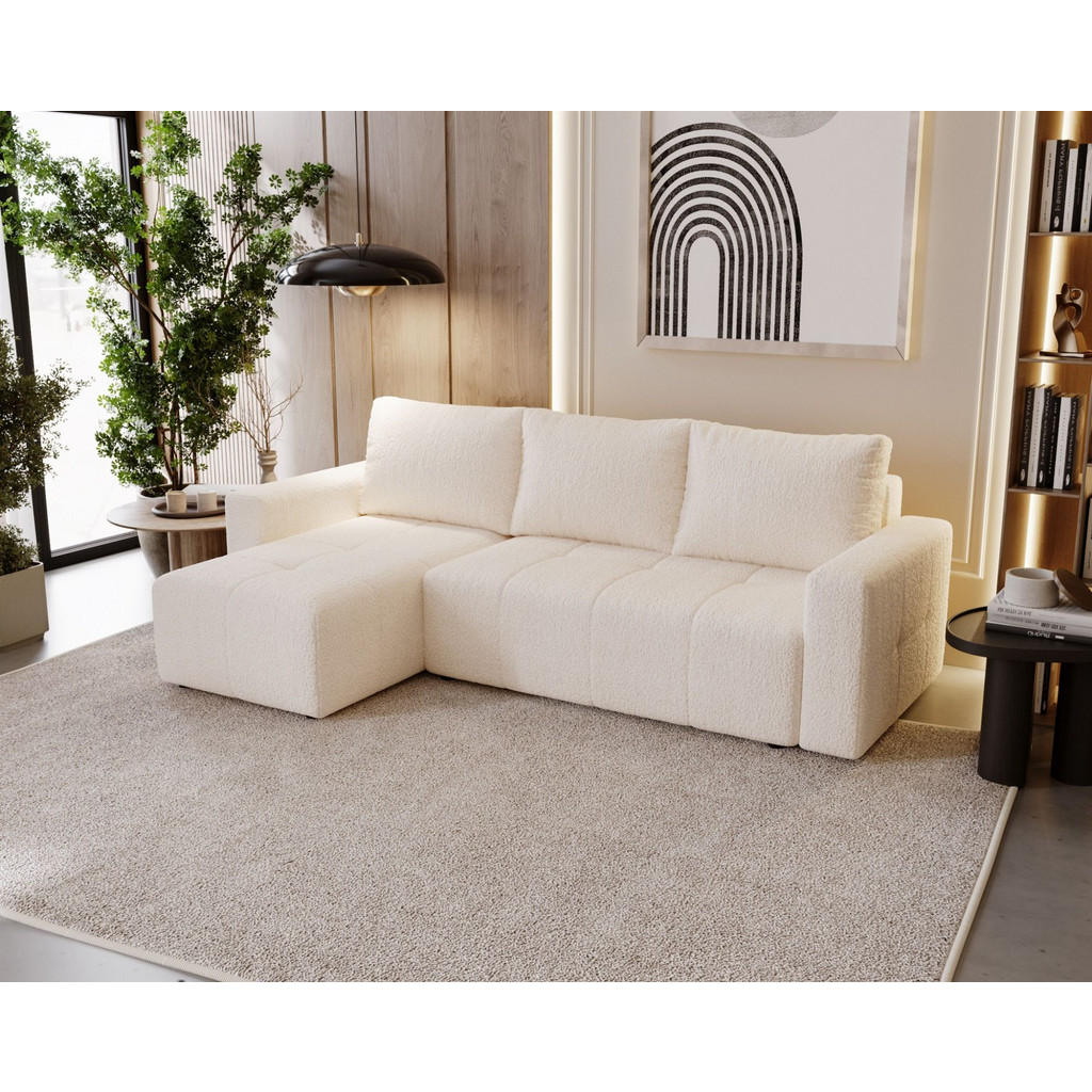 Thumbnail - Fun Möbel Ecksofa, Creme, Textil, Ottomane rechts, 231x142 cm, Wohnzimmer, Sofas & Couches, Wohnlandschaften, Ecksofas