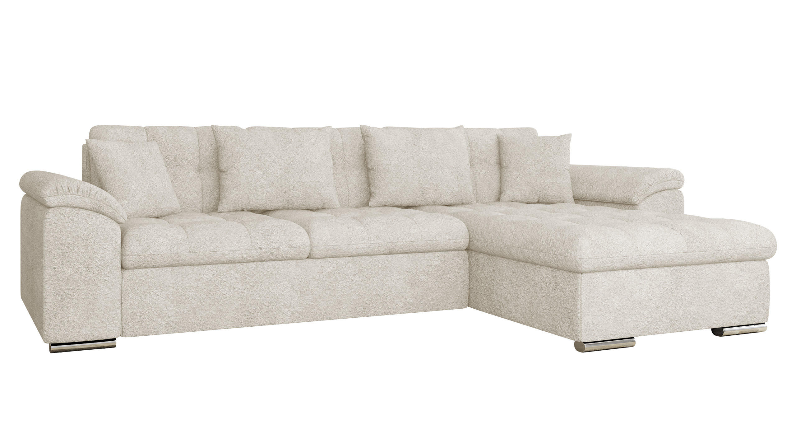 ECKSOFA Diana Cord, Seite: Rechts - Creme, Holz/Textil (280/160cm) - MIRJAN24