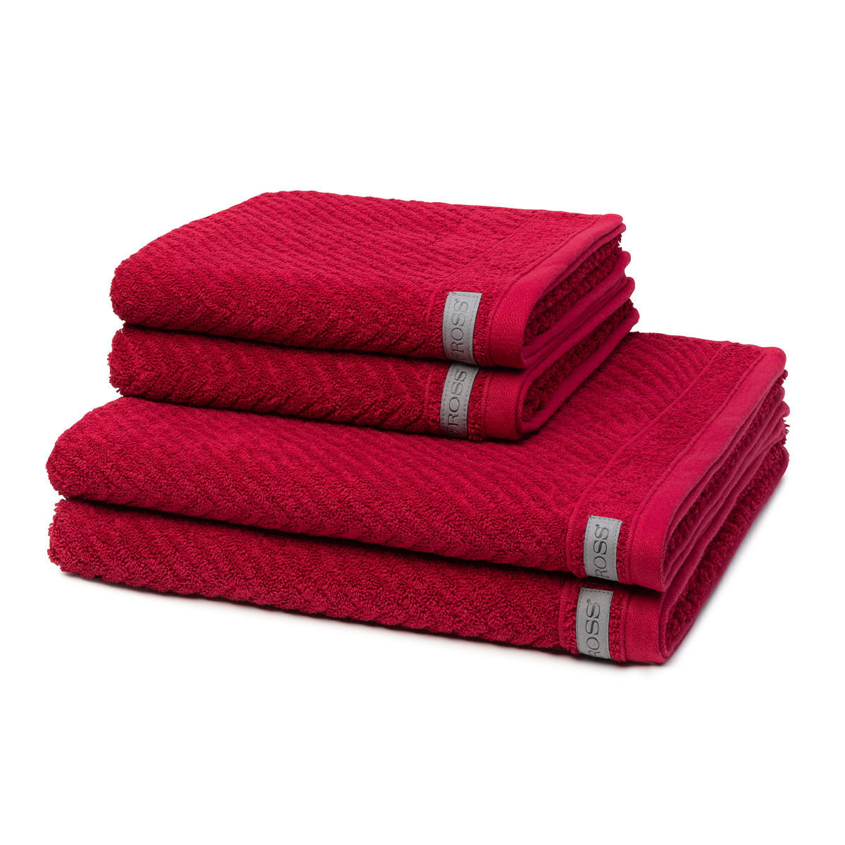 FROTTIERSET Smart 4-teilig - Rot, Textil (50/100cm) - Ross