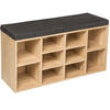 SCHUHSCHRANK Max,103,5 x 48 x 30 cm,dunkelgrau/eiche hell - Dunkelgrau/Eichefarben, Holz (30/48/103.5cm) - tectake
