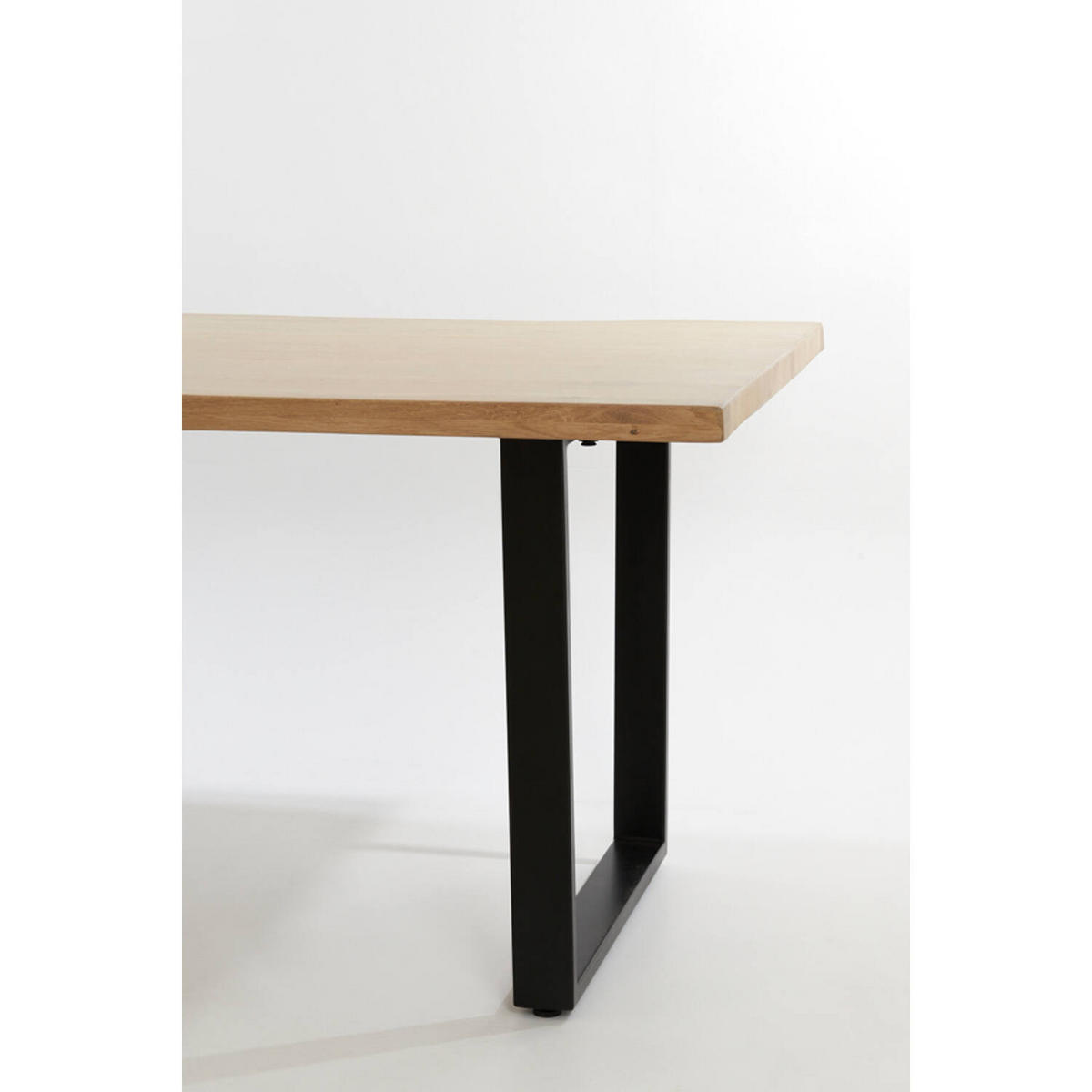 ESSTISCH LEXIE 220x100 cm, Eichenholz, Naturell-Schwarz - Naturfarben, Holz (220/100/76cm) - Light & Living