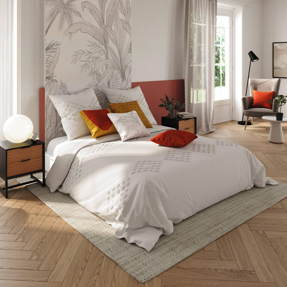 BETTWÄSCHE-SET mit 2 Kissenbezügen 240/220 cm - Beige, Naturmaterialien (220/240cm) - Atmosphera Createur d´interieur