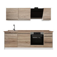 KÜCHENZEILE R-Line, Sonoma/Weiß, 220 cm Arbeitsplatte Goldkraft Eiche - Weiß/Sonoma Eiche, Holzwerkstoff (220/81.6/60cm) - Vicco