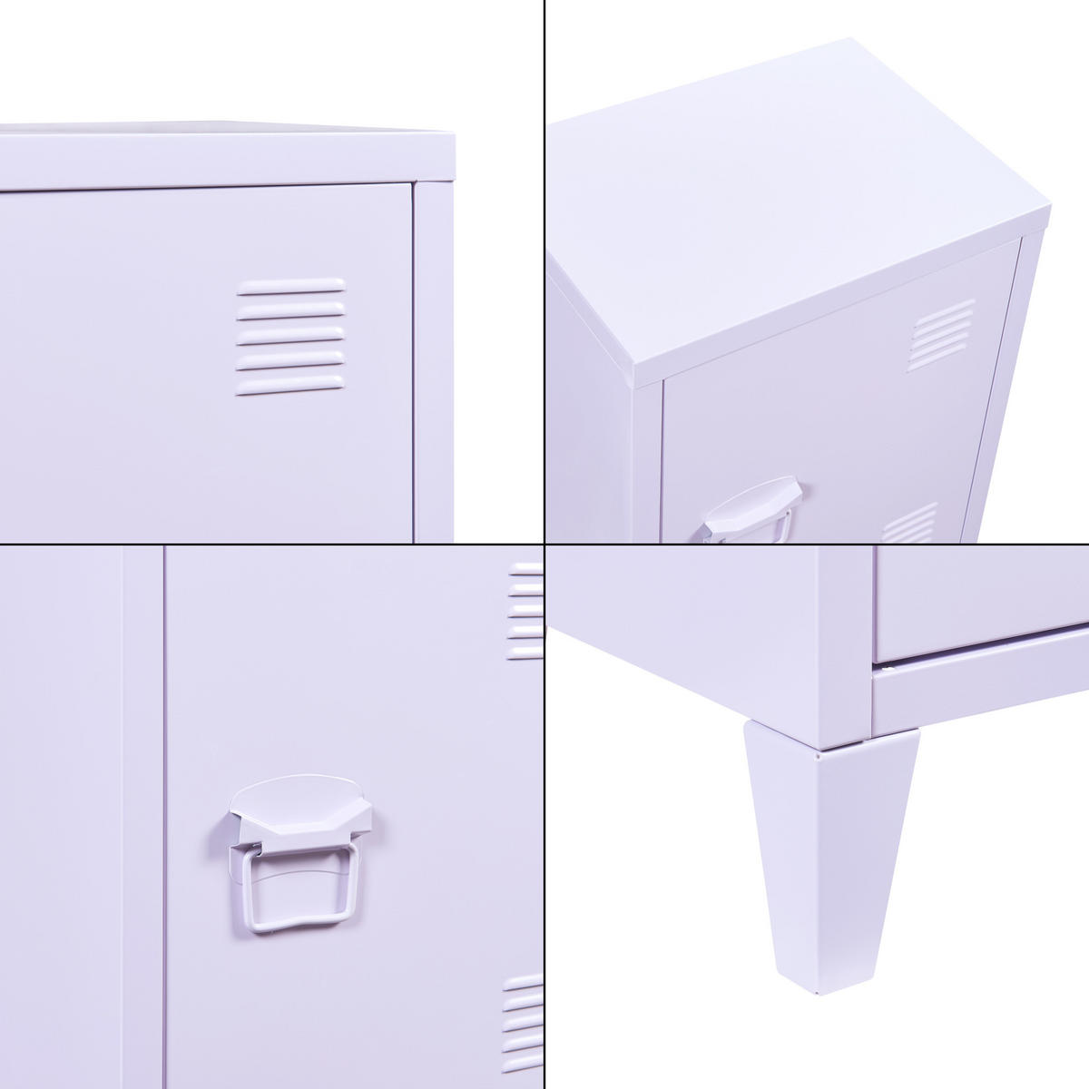 NOČNÍ STOLEK Inari - fialová, kov (40/57/30cm) - [en.casa]